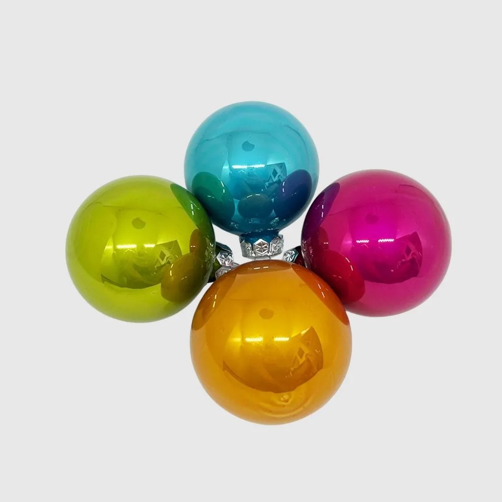 Happy Colours üveg karácsonyi gömb szett 12*6cm