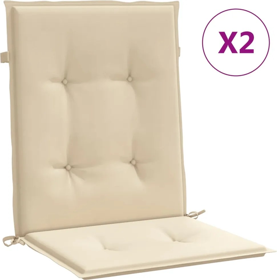 vidaXL 2 db bézs oxford szövet háttámlás székpárna 100x50x3 cm