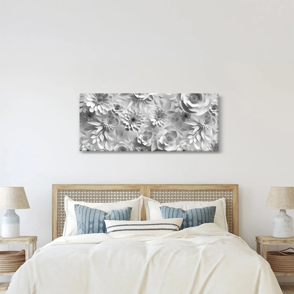 Kép - Fehér virágok (120x50 cm)