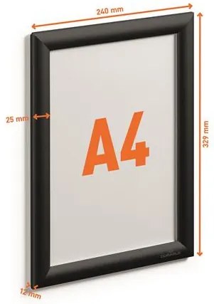 Posztertábla, fali, A4, alumínium keret, DURABLE, fekete (DB479601)