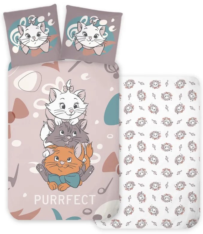 Disney Marie Purrfect gyerek, ovis ágyneműhuzat 100×135 cm, 40×60 cm