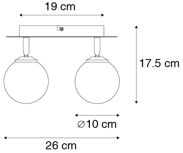 Spotlámpa fekete arannyal 2-lámpás - Athens Wire