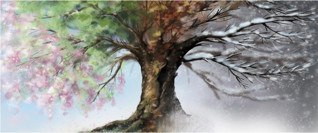Kép - Négy évszak fája (120x50 cm)