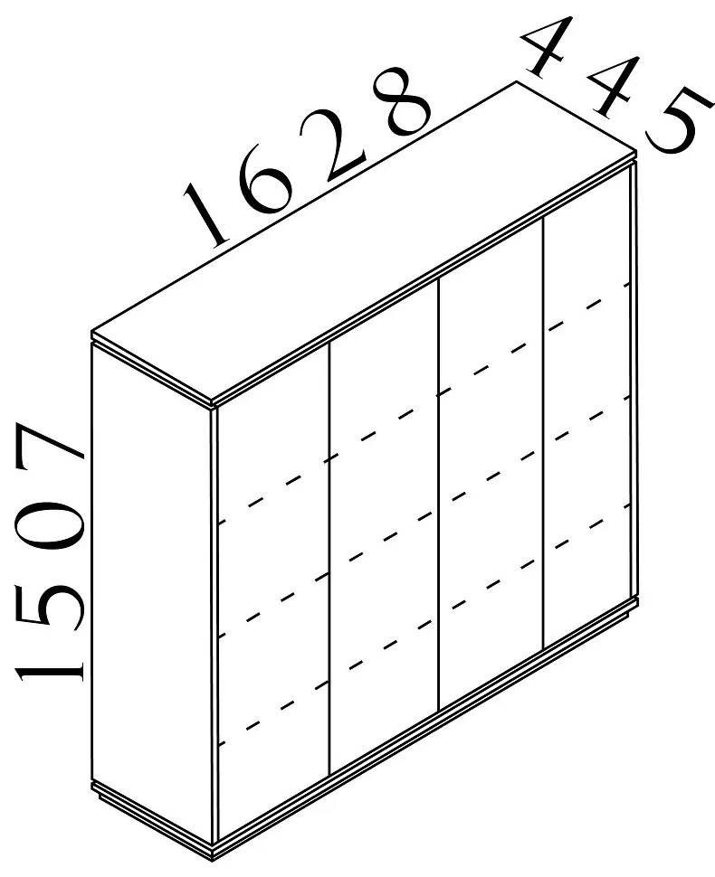 Creator magas szekrény 162,8 x 44,5 x 150,7 cm, antracit / fehér