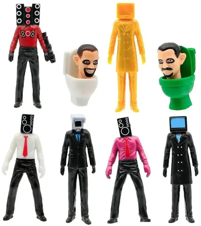 Skibidi Toilet figurák - 8 darab