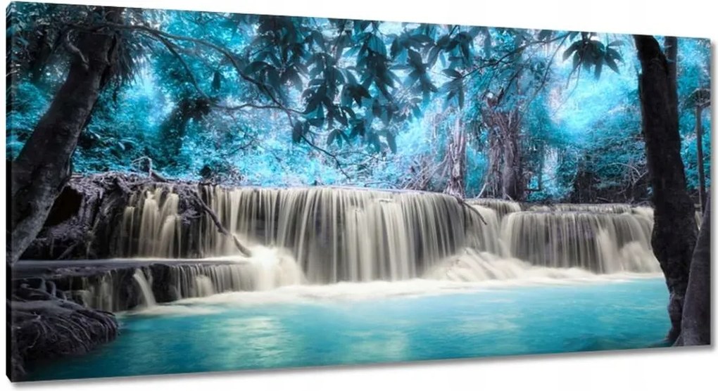 Vászonkép 115x55 Türkiz vízesés