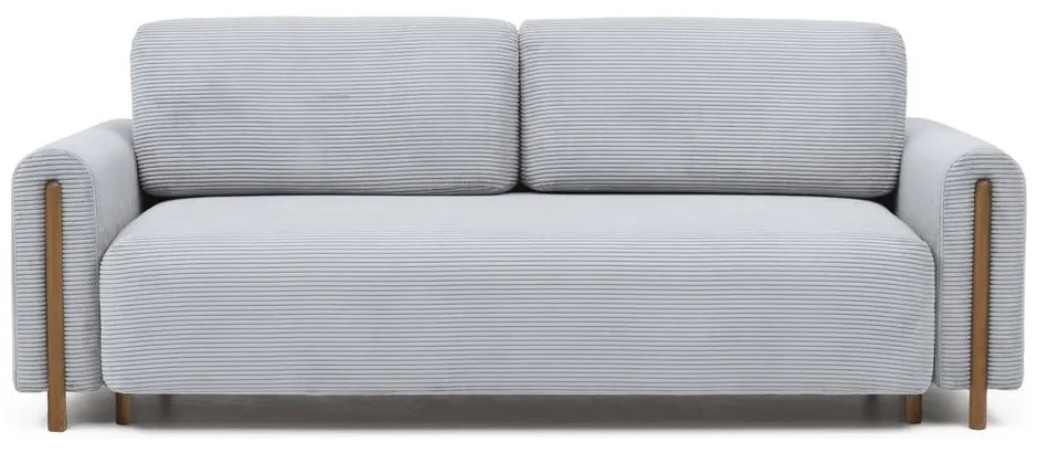 Szürke kordbársony kinyitható-tárolóhelyes kanapé 244 cm Arcadova – ELTAP