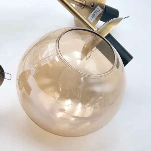 Csillár rúdon ROLLO 8xE14/5W/230V arany/füstös bézs