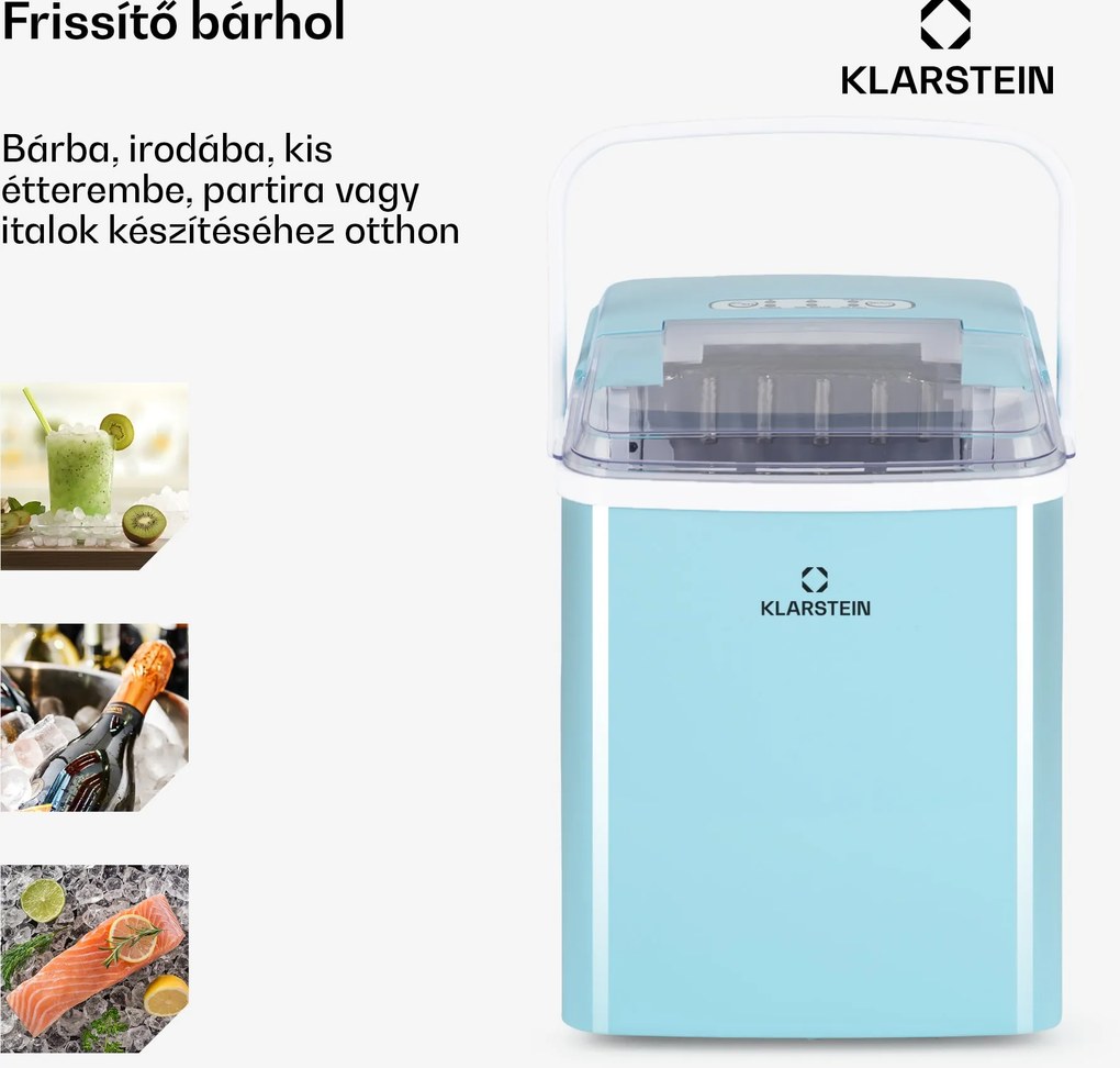 Klarstein Arctic Porter, jégkocka készítő, kúp alakú jégkockák, 12 kg/24 óra, rozsdamentes acél