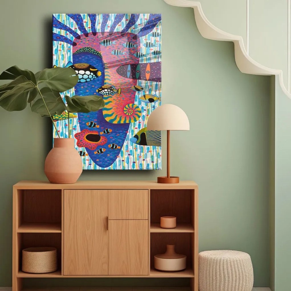 Camtbl-025 edzett üvegkép, 50 x 70 cm