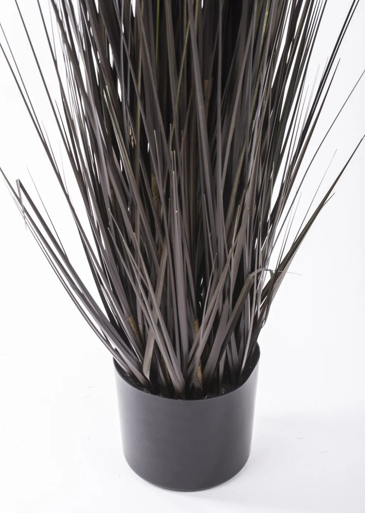 Fekete cserepes zöld művirág borókás virágzattal 153x35x35cm