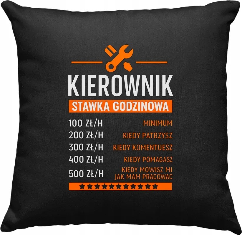 Munkavezető párna vicces főnök fekete