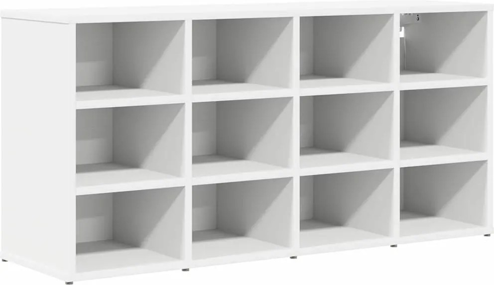 vidaXL Cipőszekrény polcokkal tárolóval Fehér 103 x 30 x 51 cm Faanyag