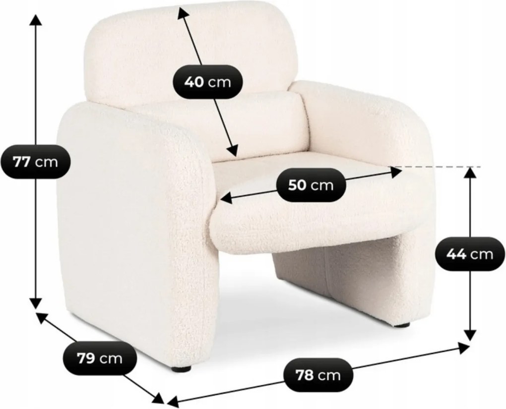 Fotel Wypoczynkowy TOGO Kremowy Boucle