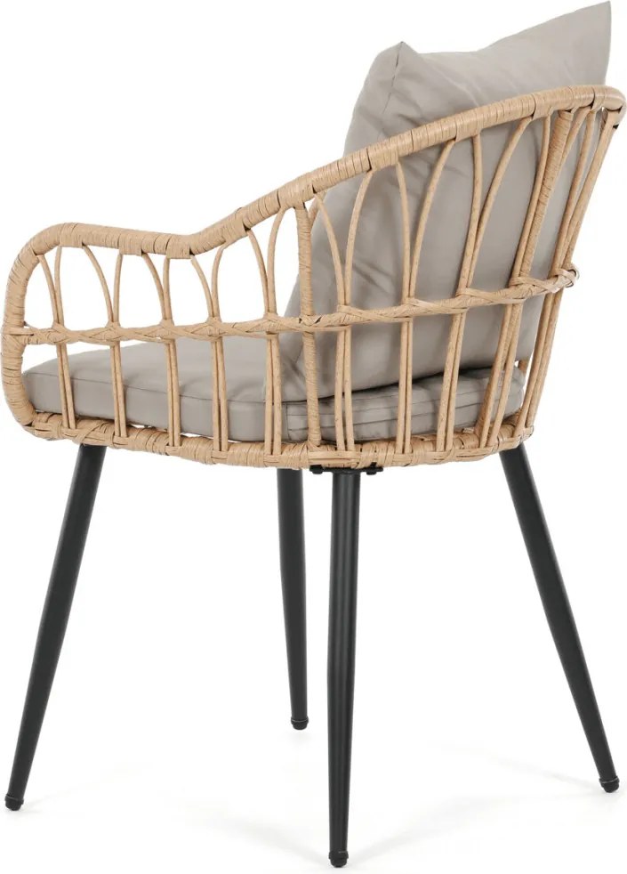 Kerti szék, fém, polyrattan, bézs, AZ-F1406 NAT