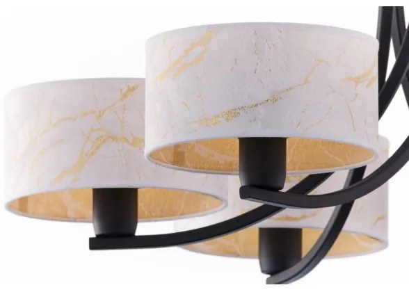 Jupiter 2105 - ARTHUR láncos csillár 6xE27/15W/230V fehér/fekete/márvány dekor