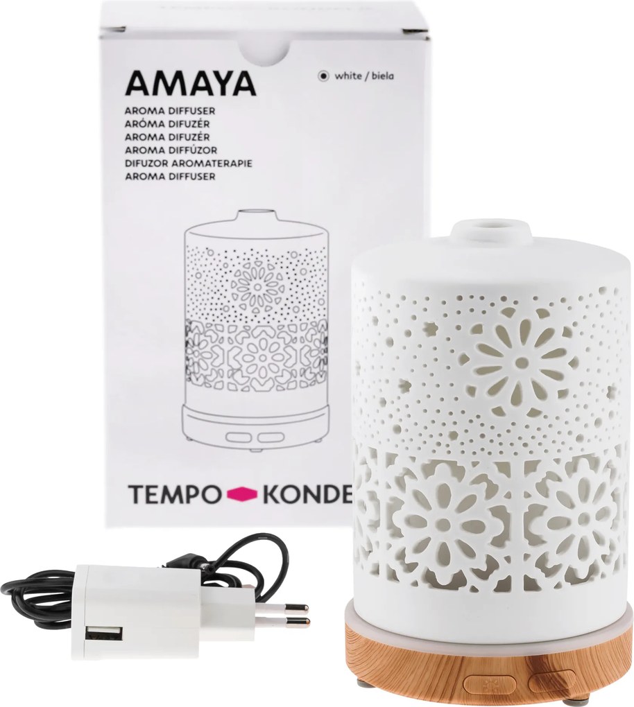 Aroma diffúzor/párásító, fehér/natúr, AMAYA