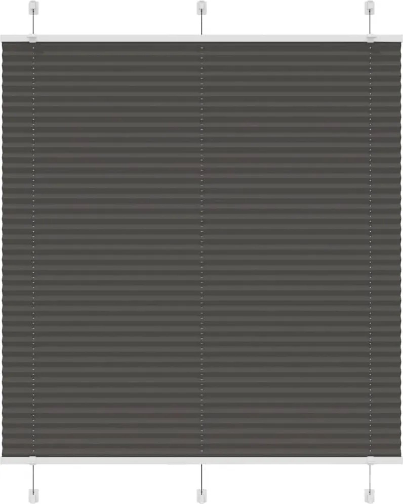 vidaXL pliszírozott redőny fekete 120x150 cm szövetszélesség 119,4 cm