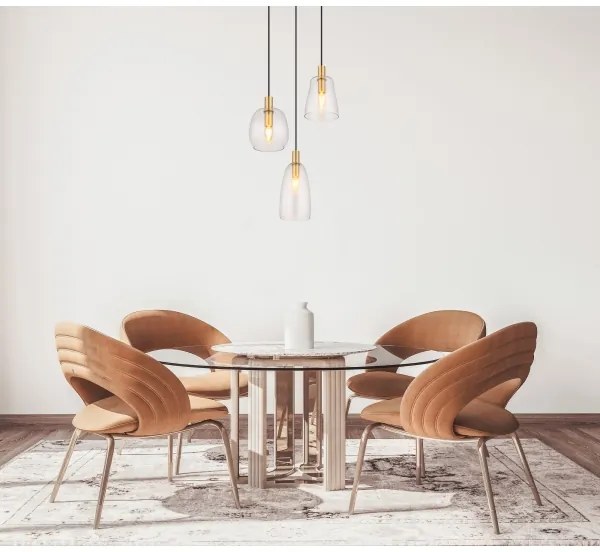 Globo 15789-3HM - Csillár zsinóron GARRI 3xE14/40W/230V átm. 43 cm réz