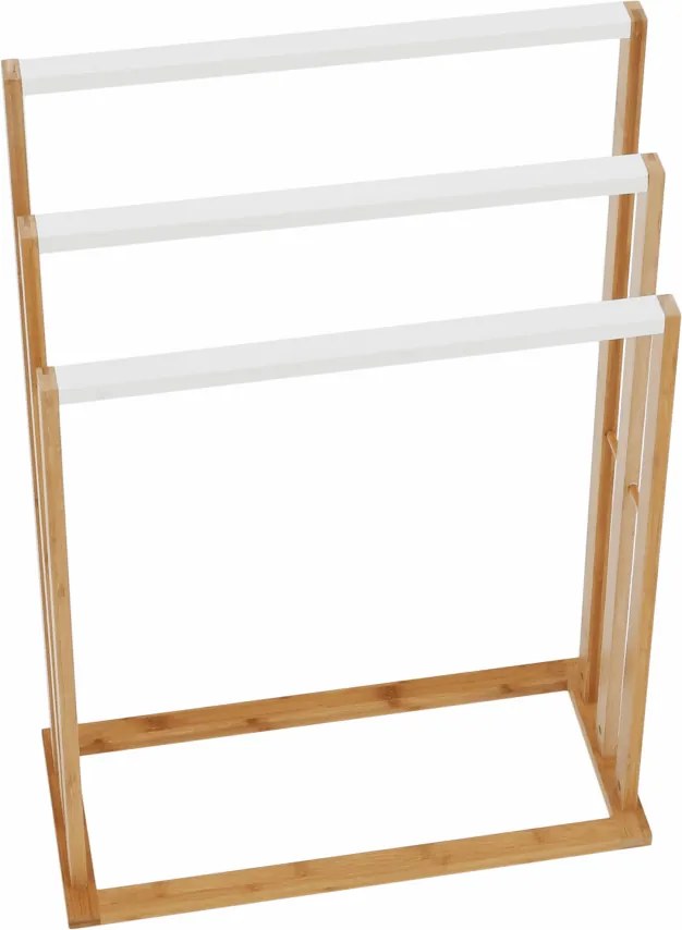 Törülközőtartó, bambusz/fehér, KOMO NEW