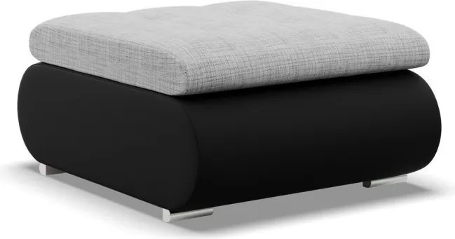 Tokio puff, fonott + műbőr, szürke - fekete