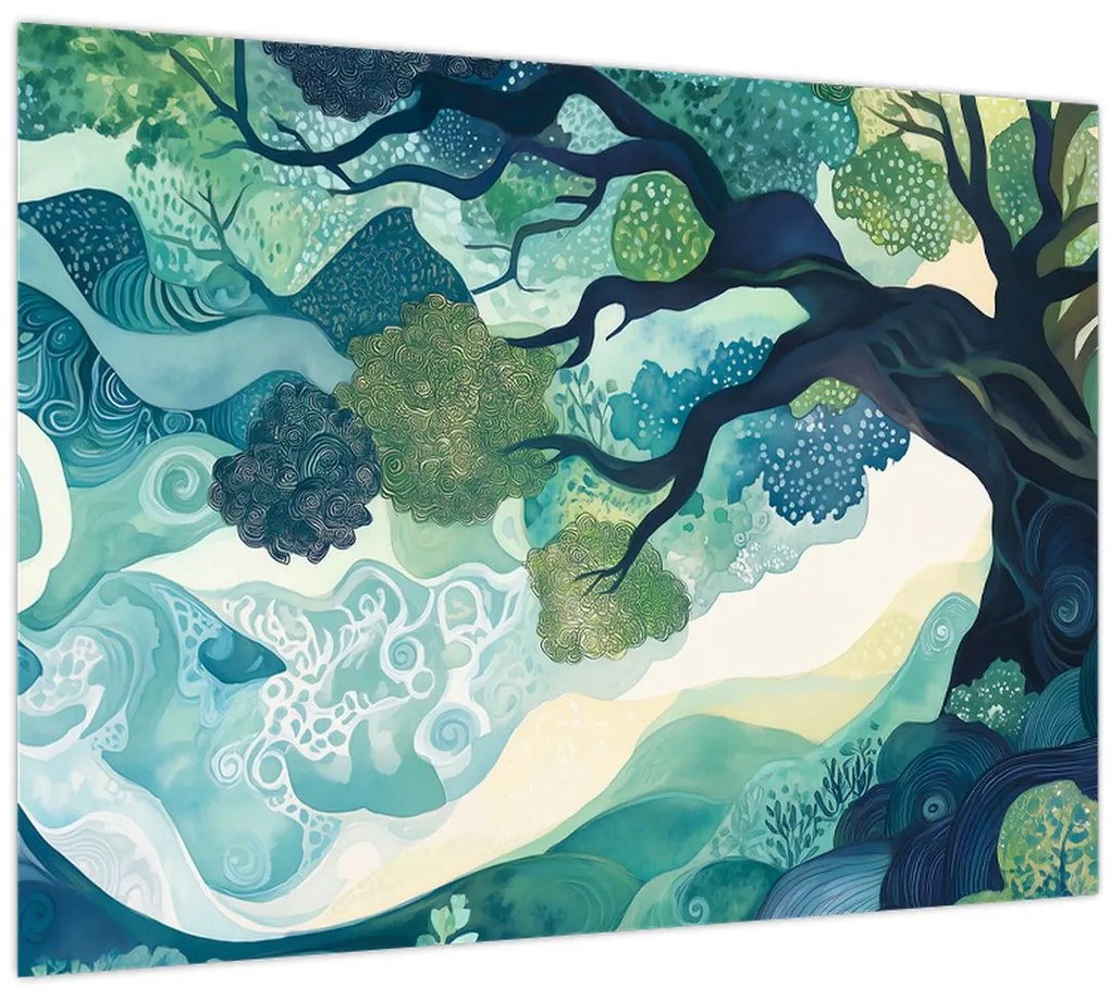 Kép – Az életfa zöld lombkoronája (70x50 cm)