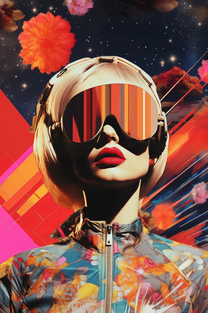 Poszter 40x60cm Retrofuturisztikus Múzsa