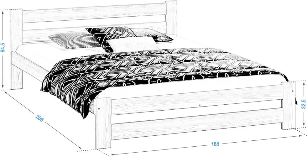 Kada ágykeret natúr 180x200 + ajándék ágyrács