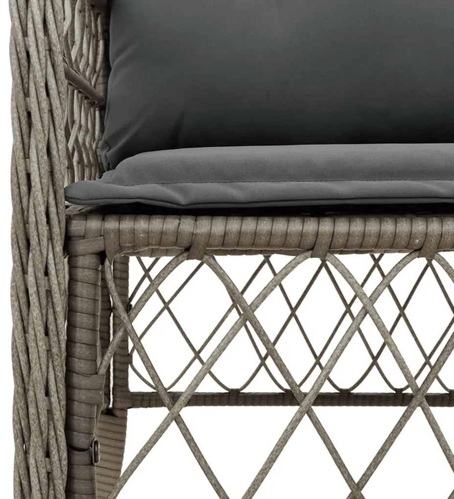 3 részes szürke polyrattan bisztrógarnitúra párnákkal