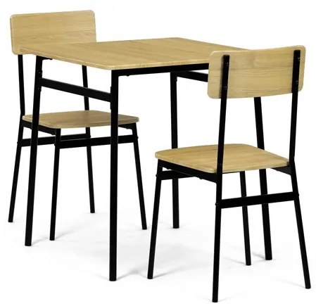 Jídelní set s 2 židlemi, 70x70x76cm, mdf, divoký dub, AUT-O2121 OAK