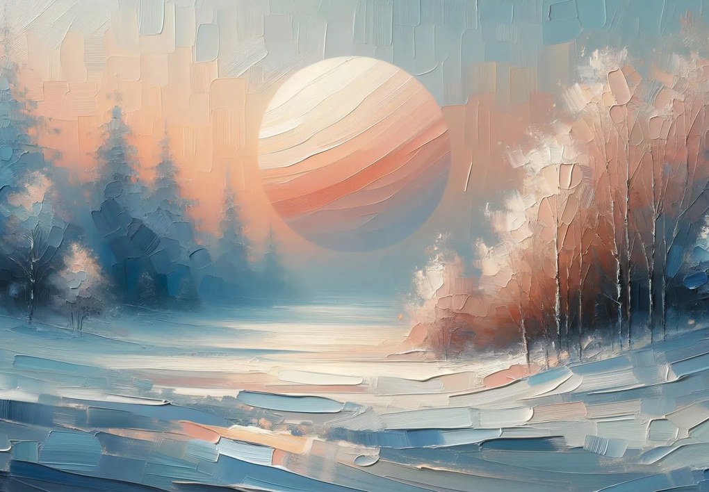 Fotótapéta - Téli naplemente (147x102 cm)