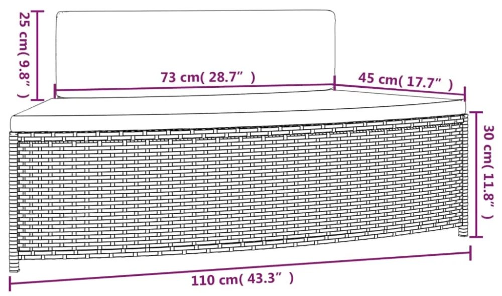 2 db szürke polyrattan pezsgőfürdő pad párnával
