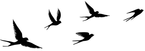 KÉSZLET 5x Fali dekoráció madarak fém