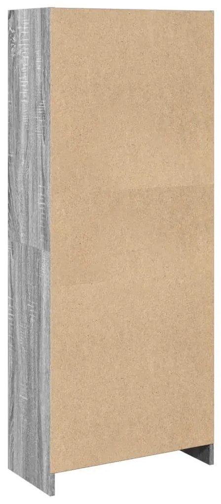 szürke sonoma színű szerelt fa könyvespolc 57 x 28,5 x 141 cm