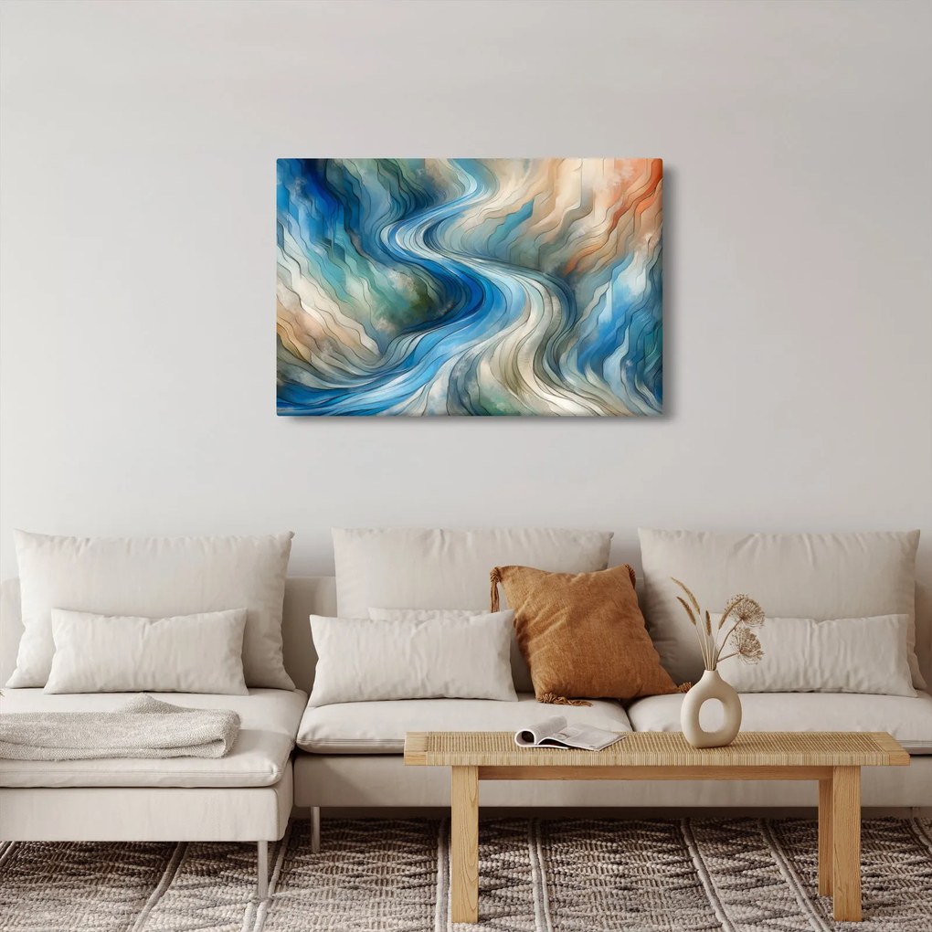 Kép - Absztrakt áramlat (90x60 cm)