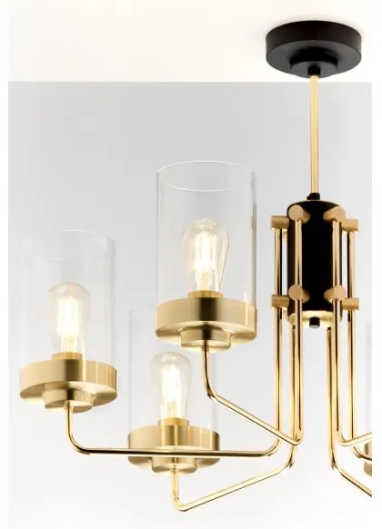 Jupiter 2089 - RAMIREZ rúddal szerelt csillár 6xE27/15W/230V arany/fekete