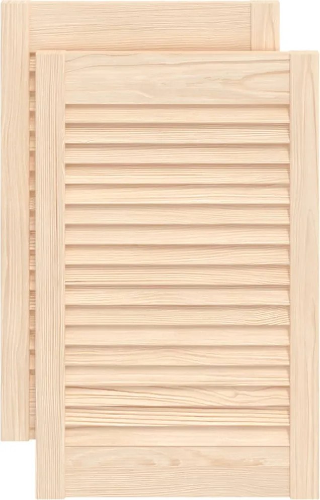 vidaXL 2 db tömör fenyőfa lamellás szekrényajtó 61,5 x 39,4 cm