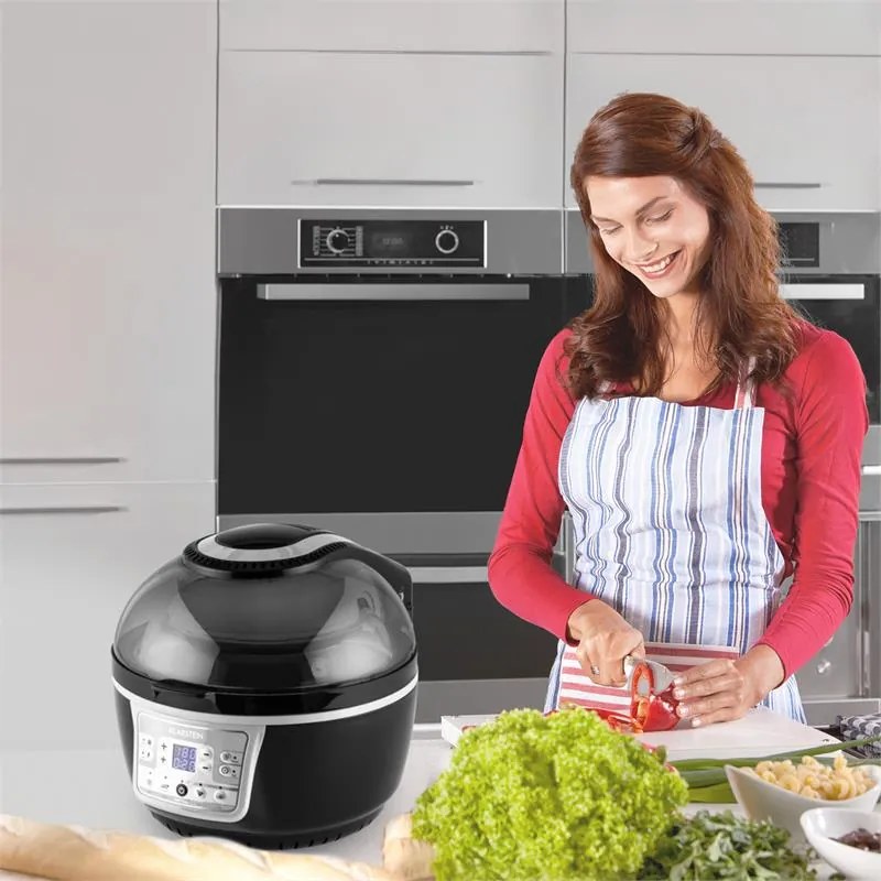 Klarstein VitAir Turbo, forrólevegős fritőz, 1400 W, 10 L, szürke-fekete