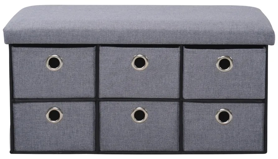 Kesper 15950 Kárpitozott komód 6 rekesszel,világosszürke, 76 x 38 x 38 cm
