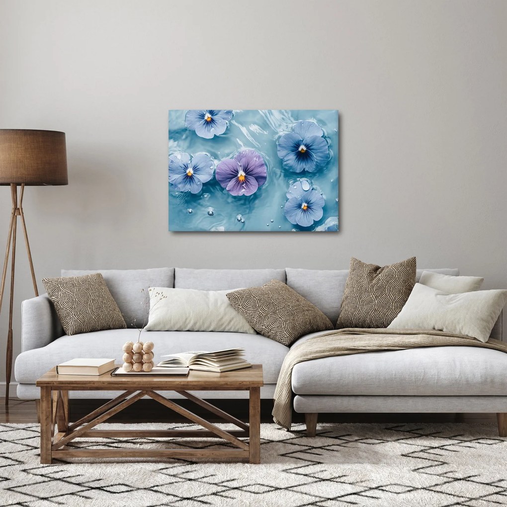 Kép - Ibolyák a vízben (70x50 cm)