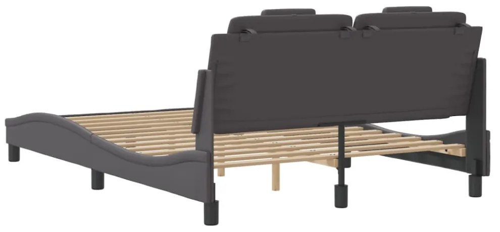 szürke ágykeret Viana LED-ekkel matrac nélkül 120 x 200 cm