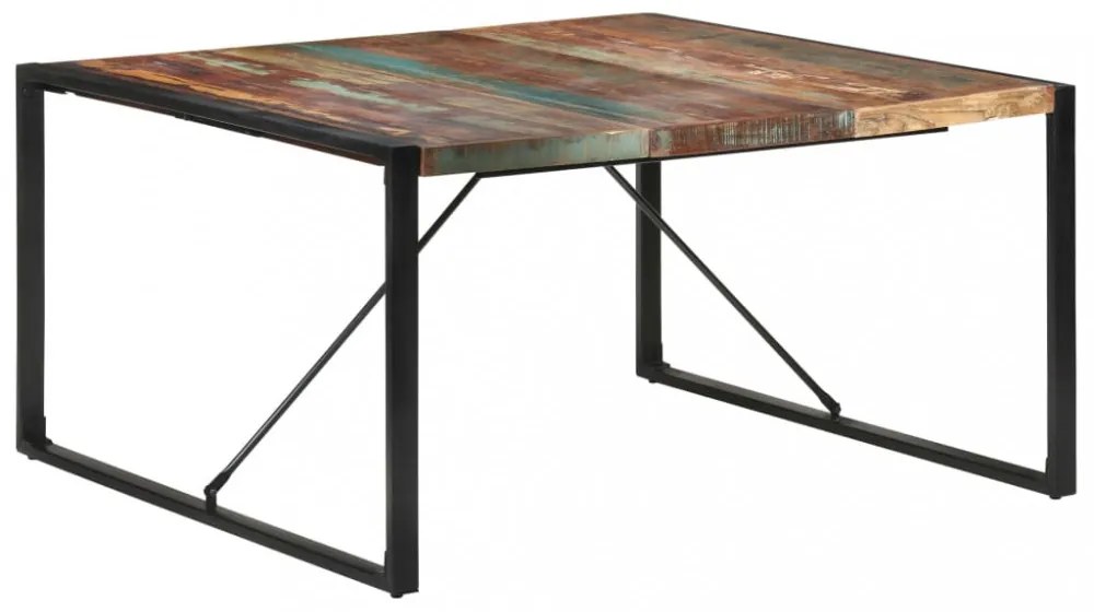tömör újrahasznosított fa étkezőasztal 140 x 140 x 75 cm
