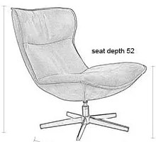 Sötétszürke forgó fotel John – White Label