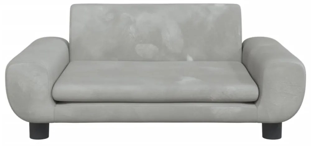 világosszürke gyerek bársonykanapé 70 x 45 x 33 cm