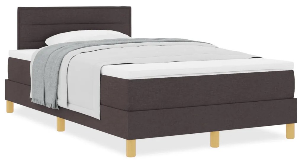 Box Spring Ágy Matraccal Sötétbarna 120x200 cm Szövet