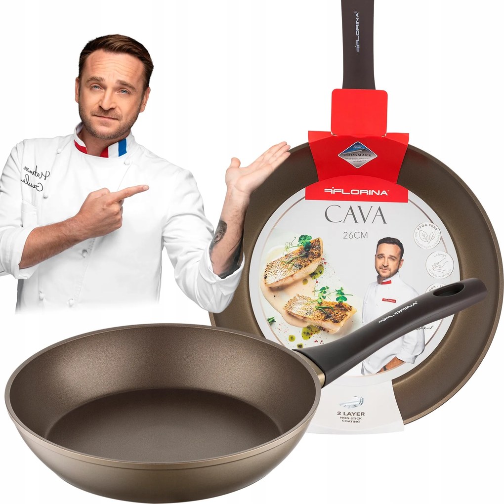Hagyományos Serpenyő Mély Alumínium Florina Cava Tapadásmentes 26cm