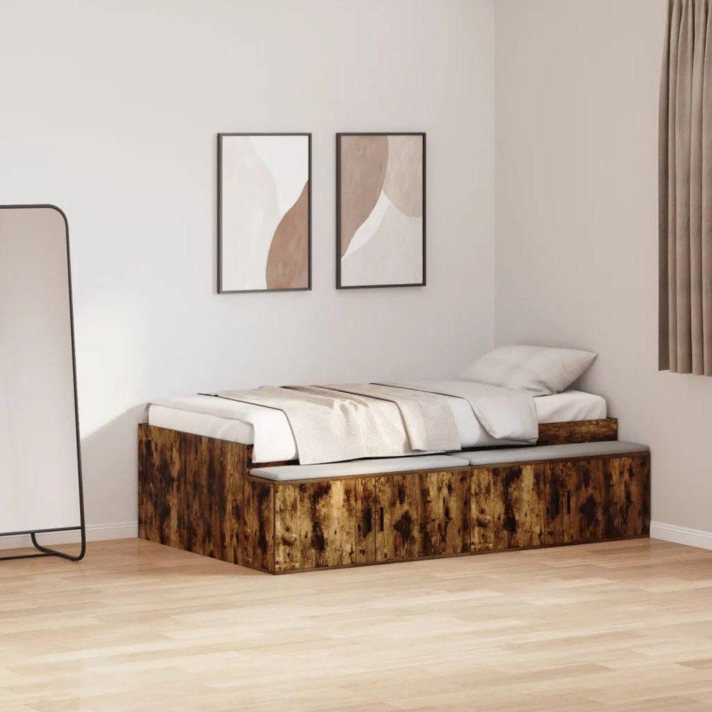 Tárolóágykeret Füstölt tölgy 100x200 cm