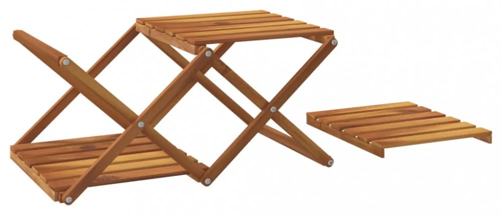 3 szintes barna tömör akácfa összecsukható polc 43 x 31 x 63 cm