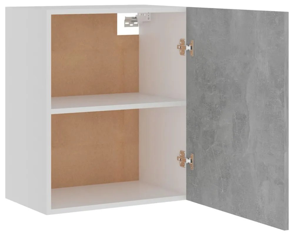 2 db betonszürke szerelt fa függő szekrény 50 x 31 x 60 cm