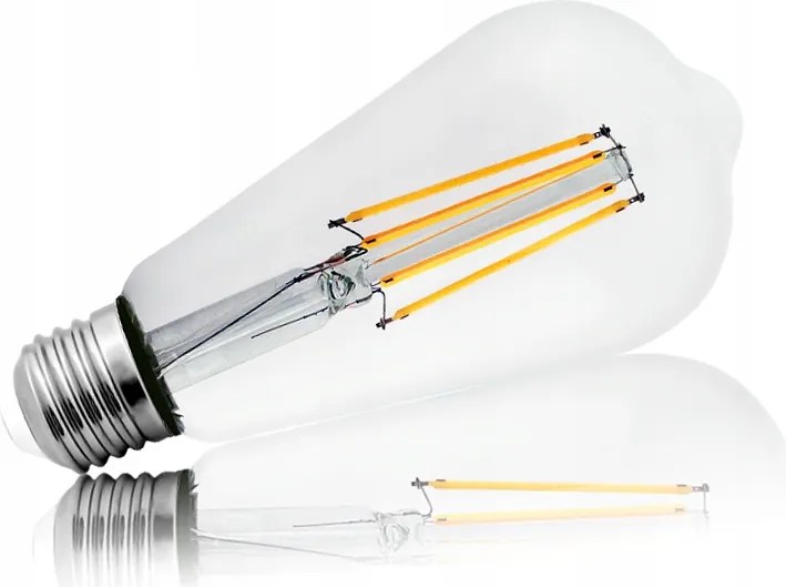 Led izzó E27 Filament 8W Edison Dekoratív Meleg